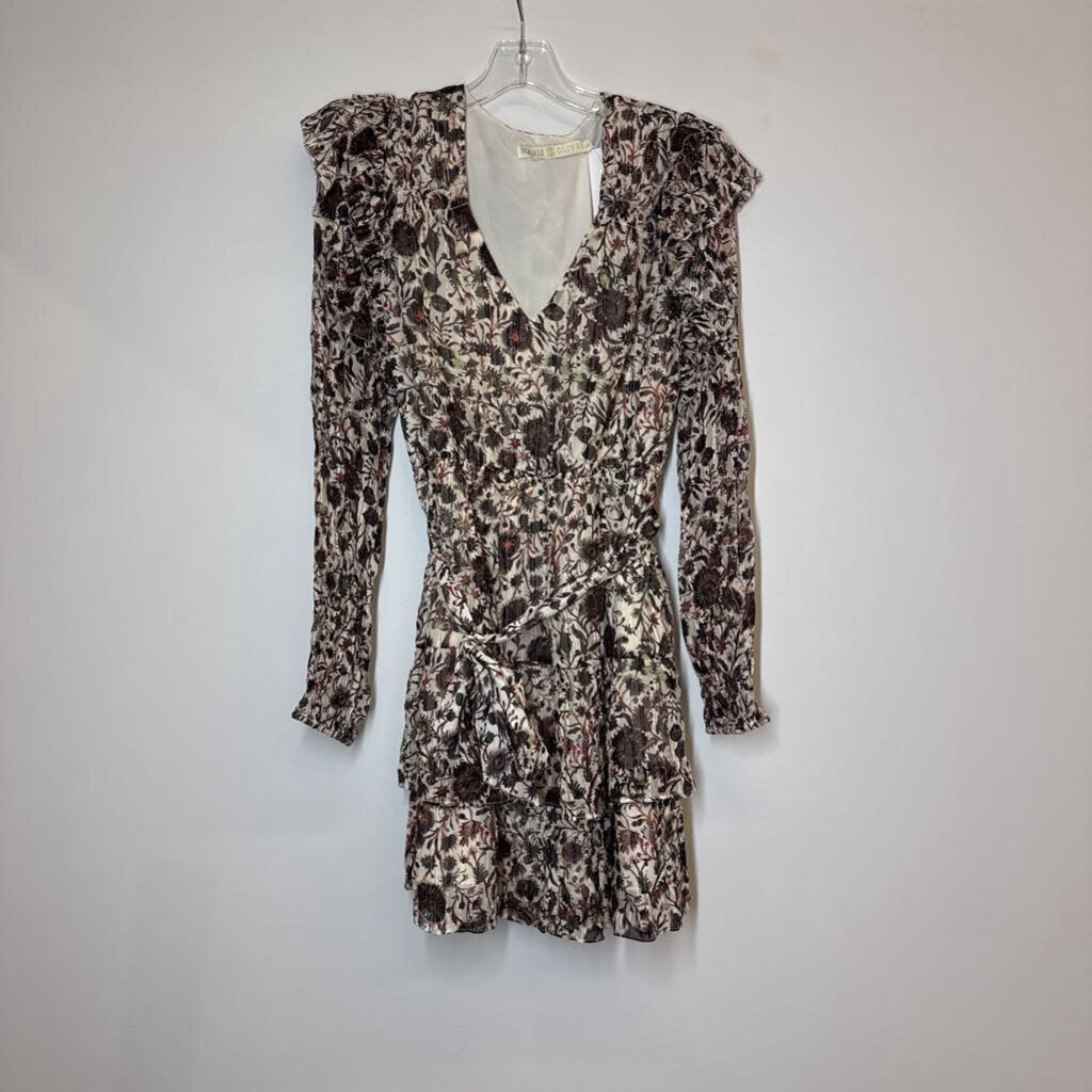 Dress XS Cream/Black/Burgandy