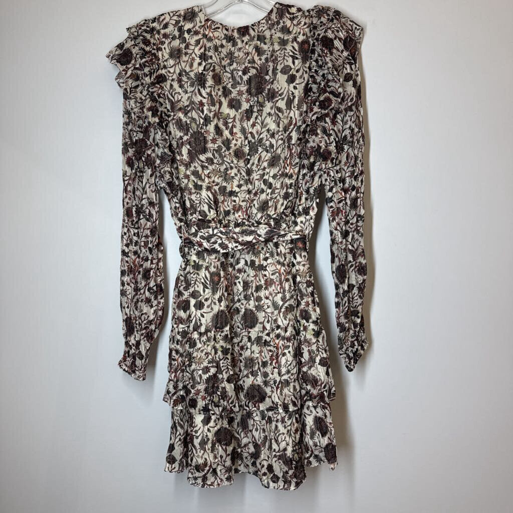 Dress XS Cream/Black/Burgandy