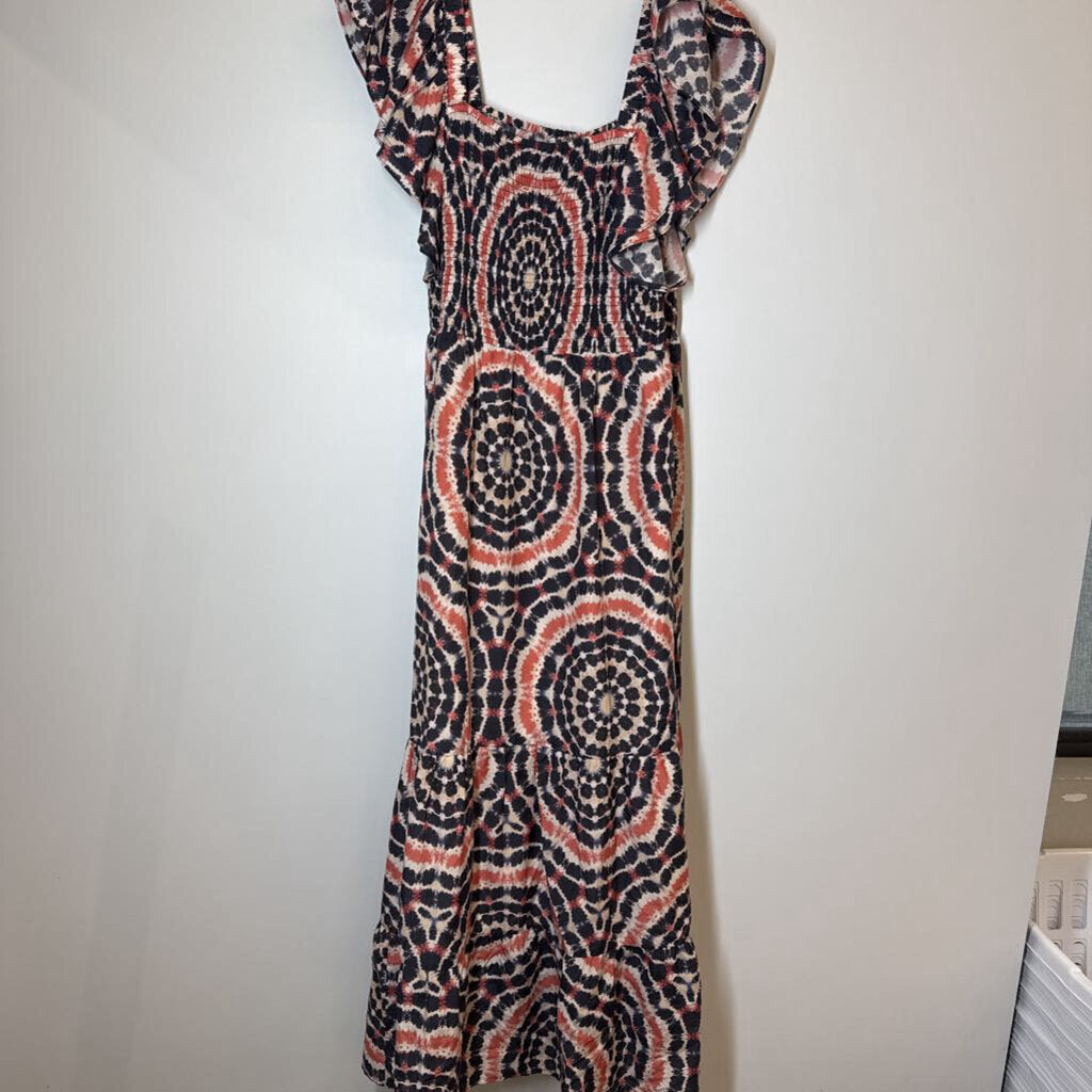 Dress M Orange/Pink/Navy
