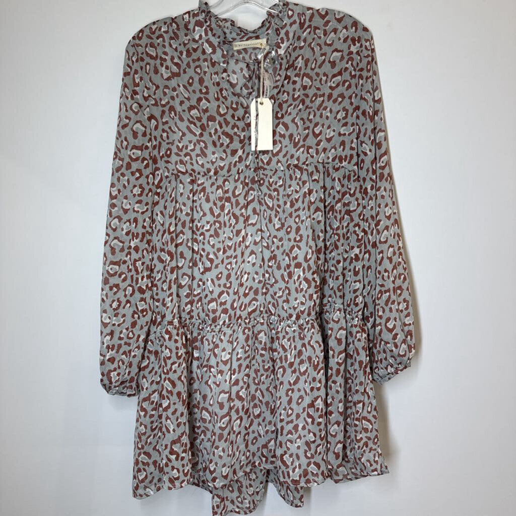 By Together Dress S Grey/Brown/Animal Print