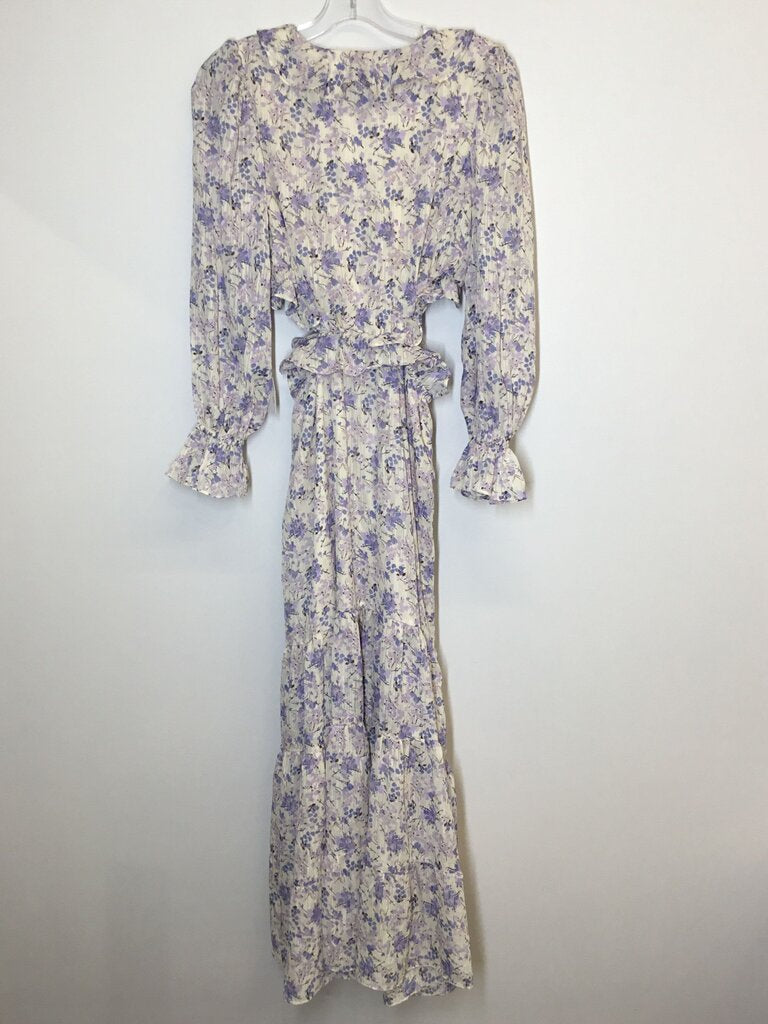 Bishop+Young Dress M White/Purple/Floral