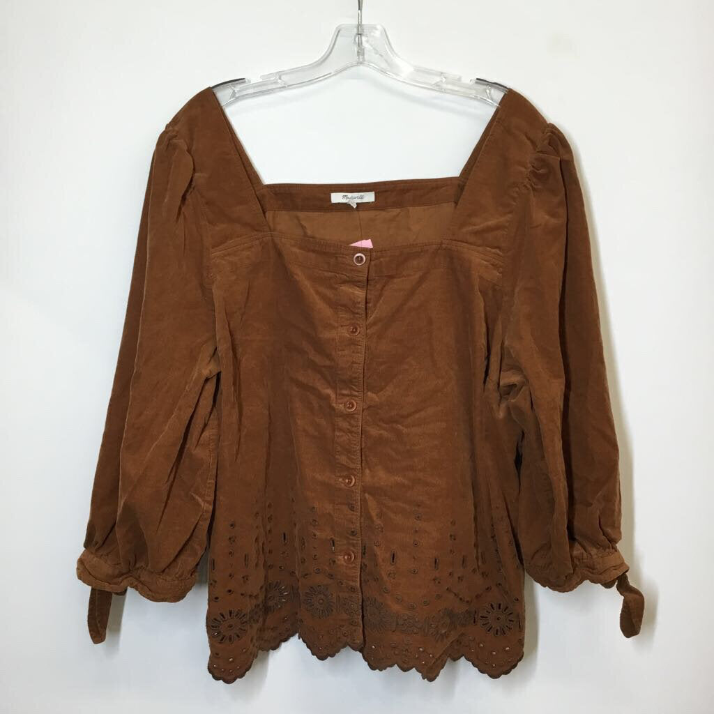 Madewell Clothing Long Sleeve 2X Plus Brown