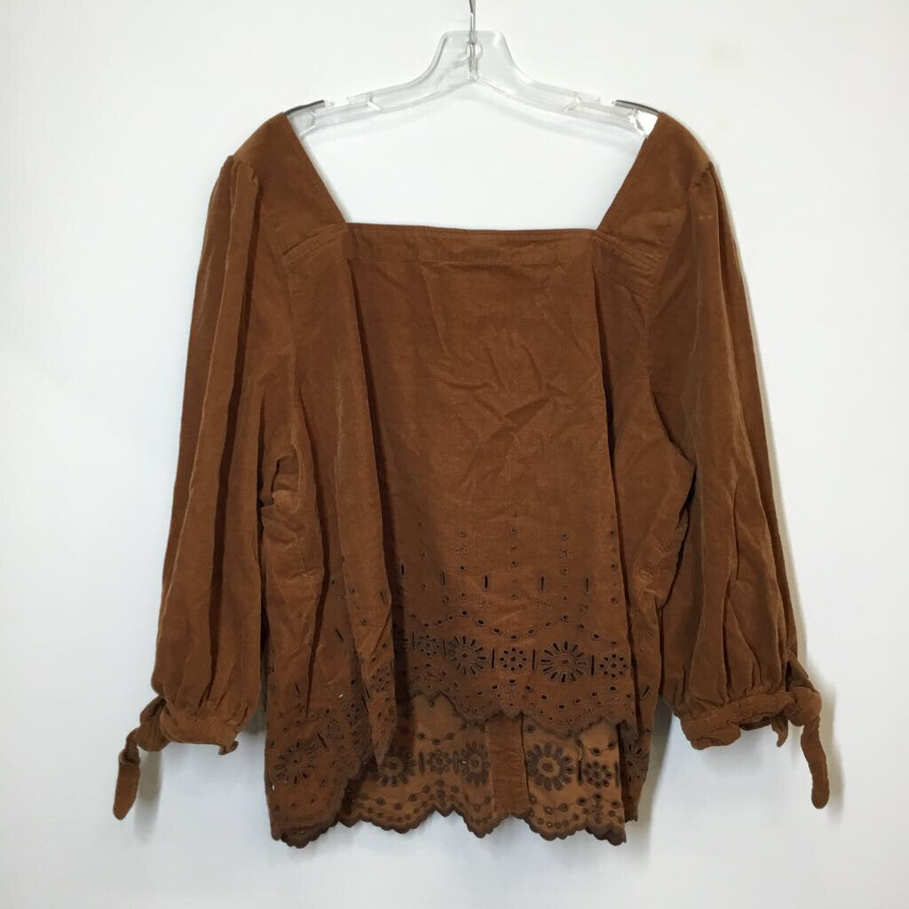 Madewell Clothing Long Sleeve 2X Plus Brown