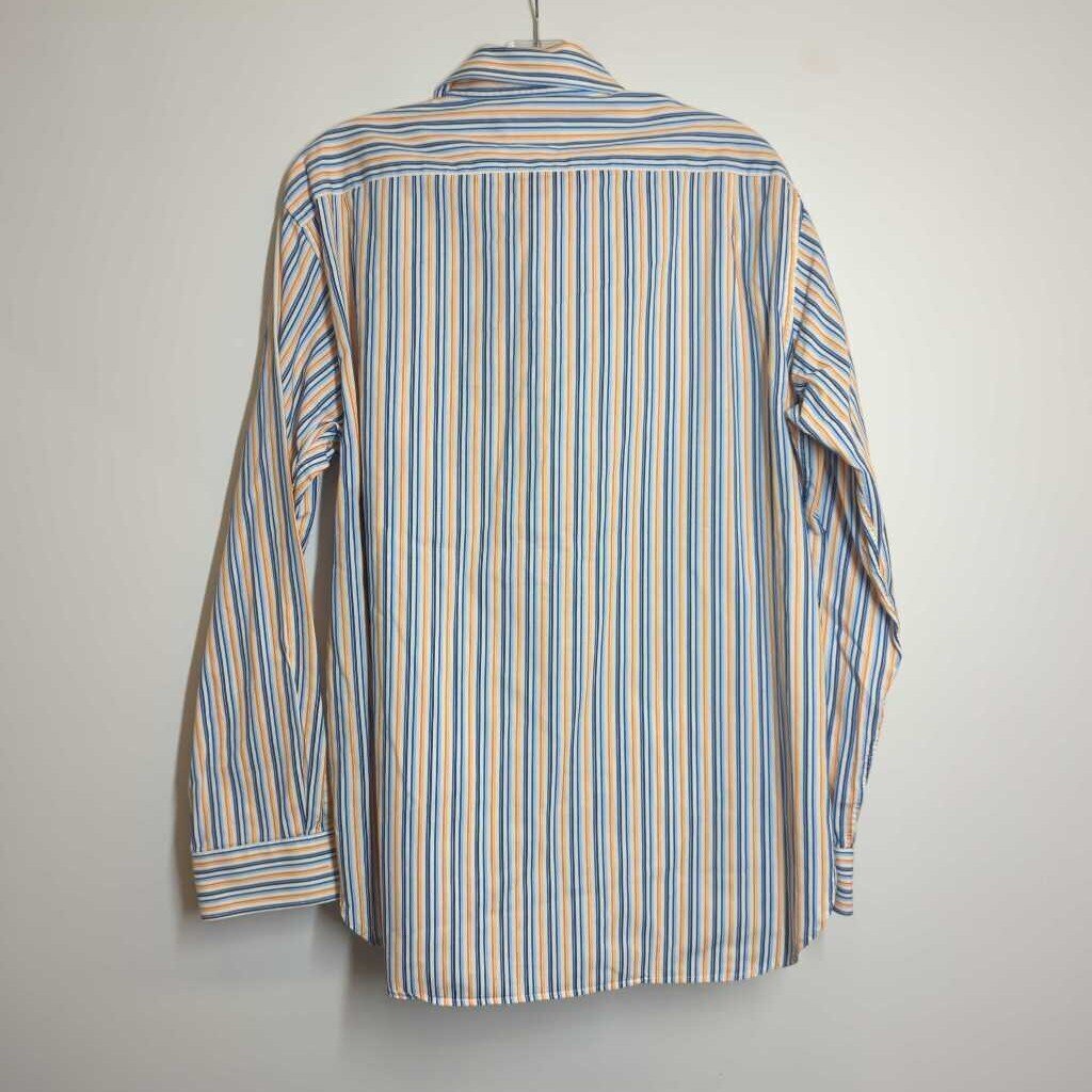 Michael Kors Clothing Button Down Men's L Blue/White/Orange