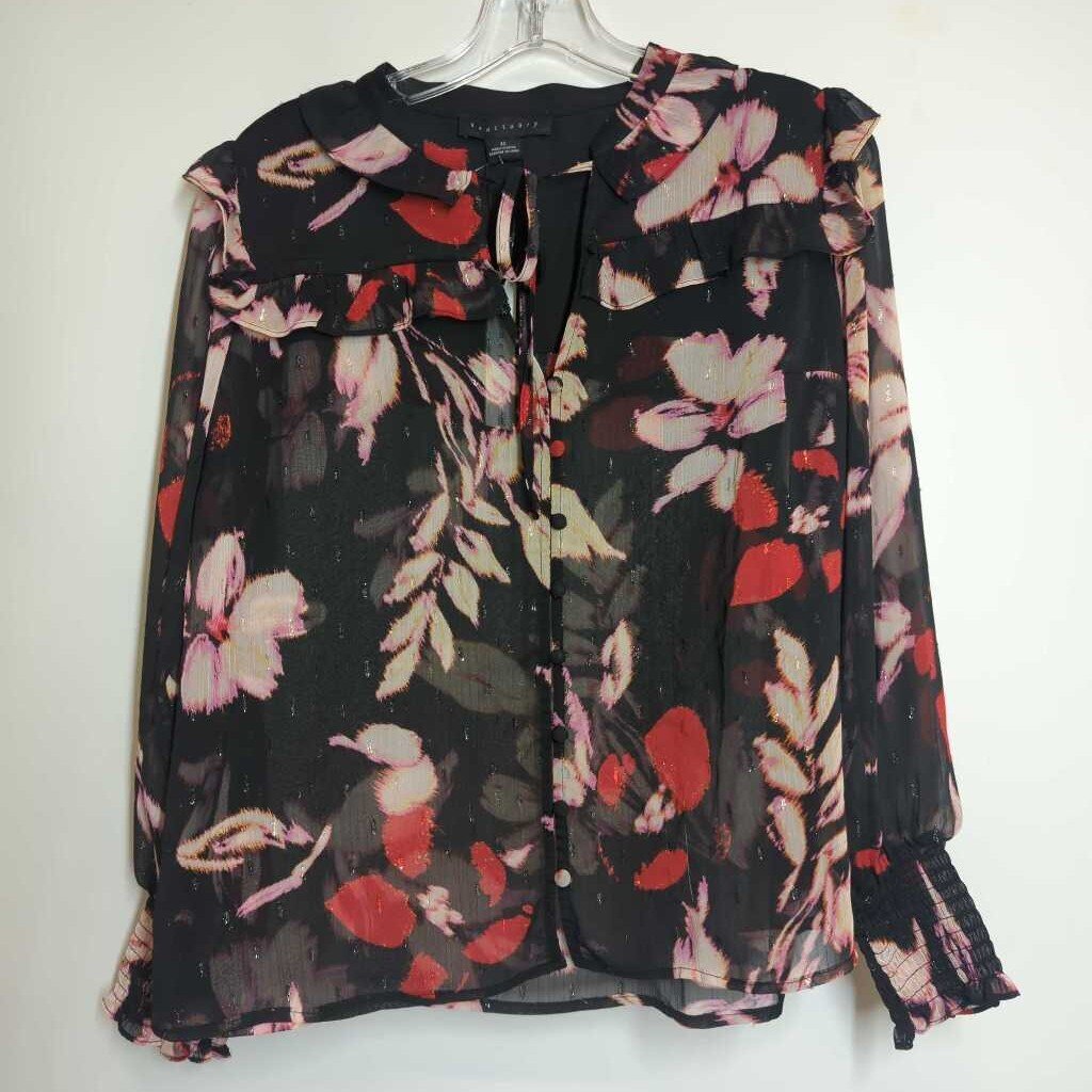 Sanctuary Long Sleeve XS Black/Pink/Red