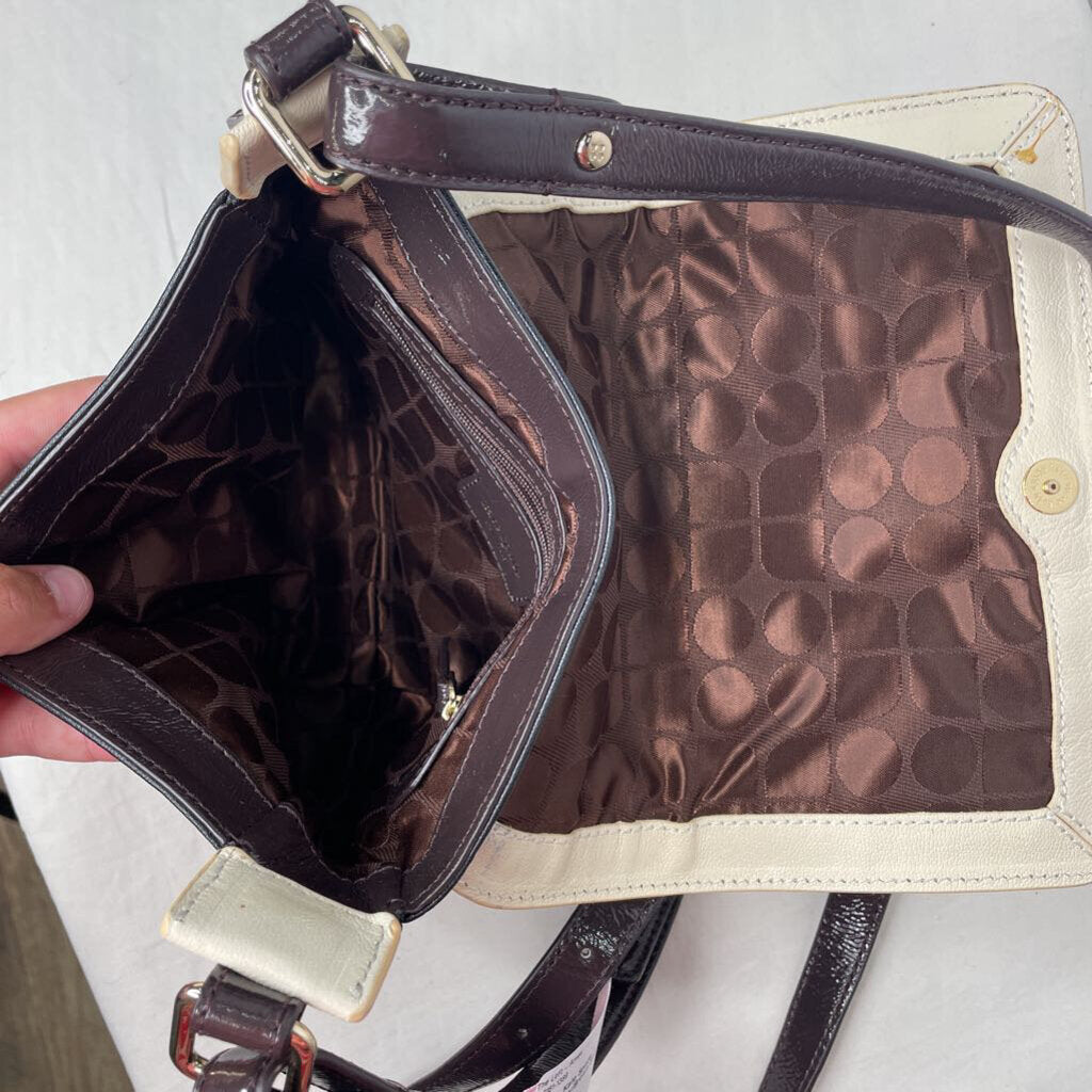 Kate Spade Purses Crossbody Black/Ivory/Brown Strap