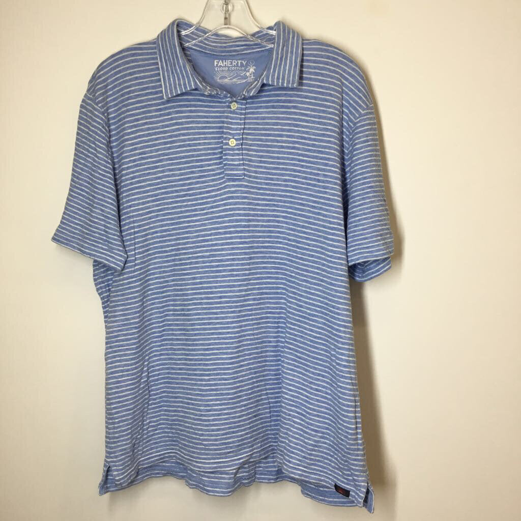 Faherty Athletic Tops Men's L Blue/White