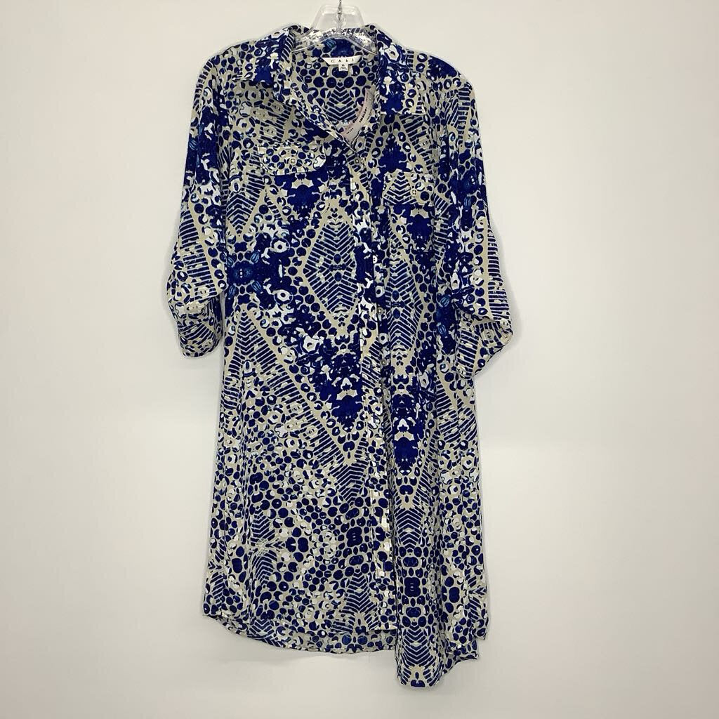 Cabi Dress M Blue/Tan