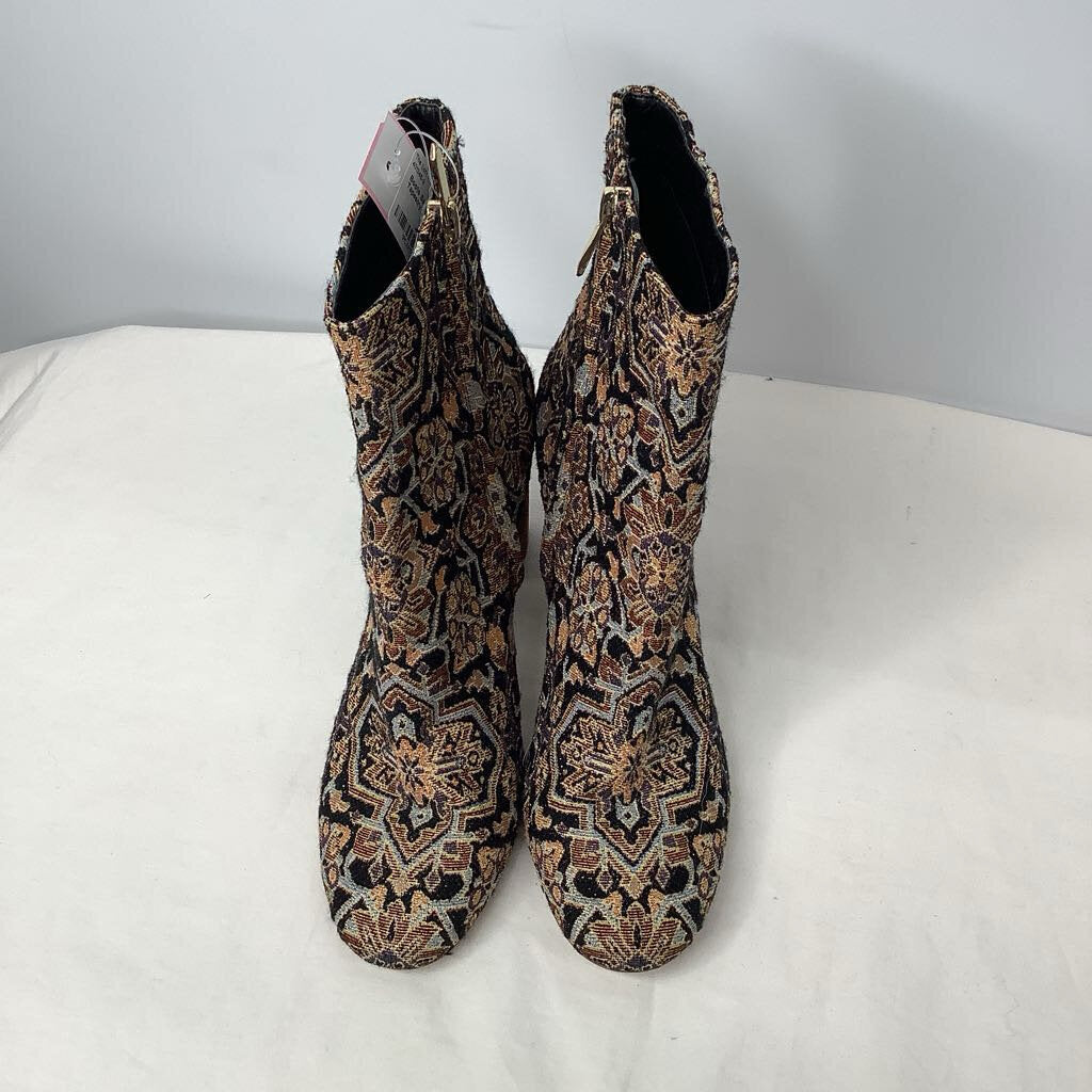 Sam Edelman Boots 7.5 Black/Rust Tapestry