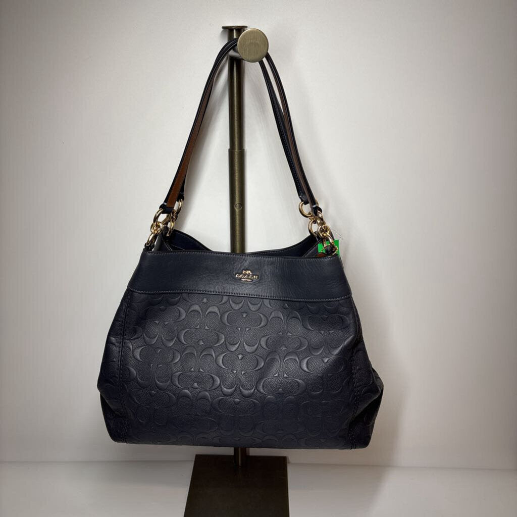 Coach Purses 10Hx13Lx5W Navy Signature