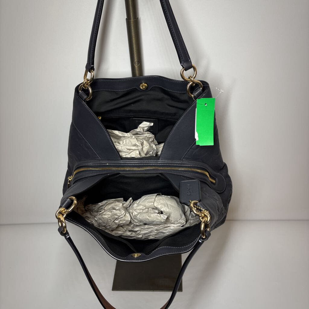 Coach Purses 10Hx13Lx5W Navy Signature