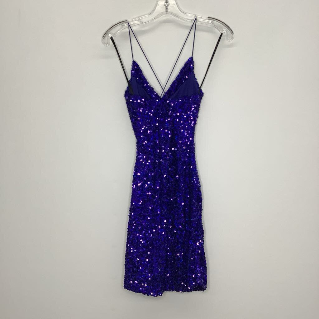 B. Darlin Homecoming Dress 1/2 (XS) Blue Sequins