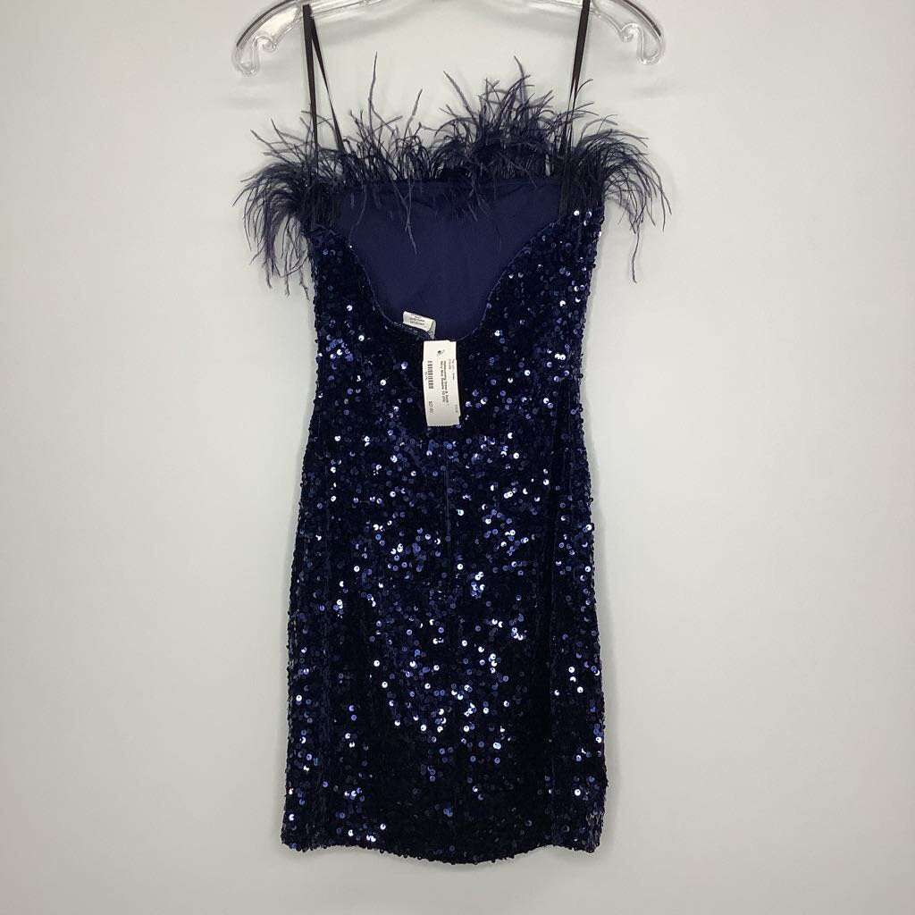 B. Darlin Homecoming Dress 1/2 (XS) Navy Blue Sequins