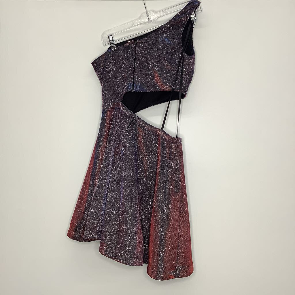 Homecoming Dress 6 Blue/Red Iridescent
