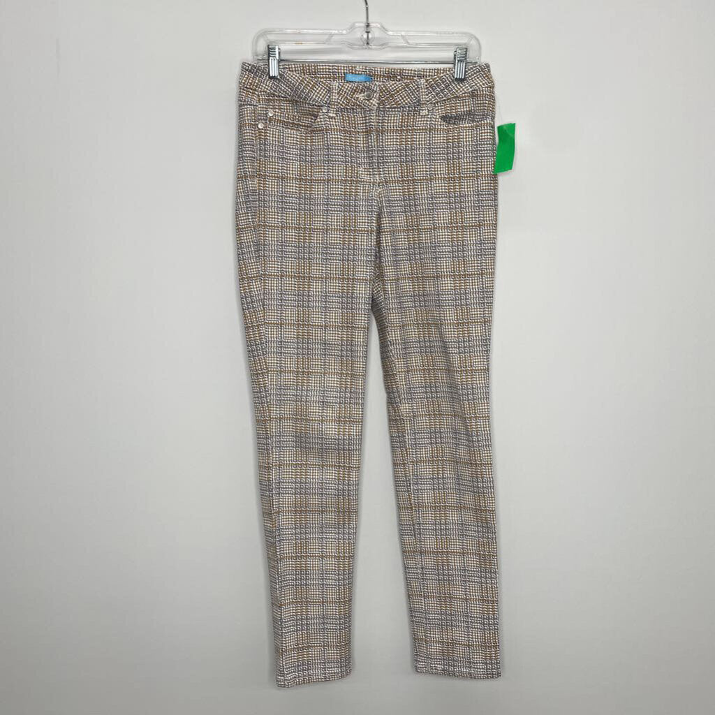 Pants 6 White/Tan Houndstooth