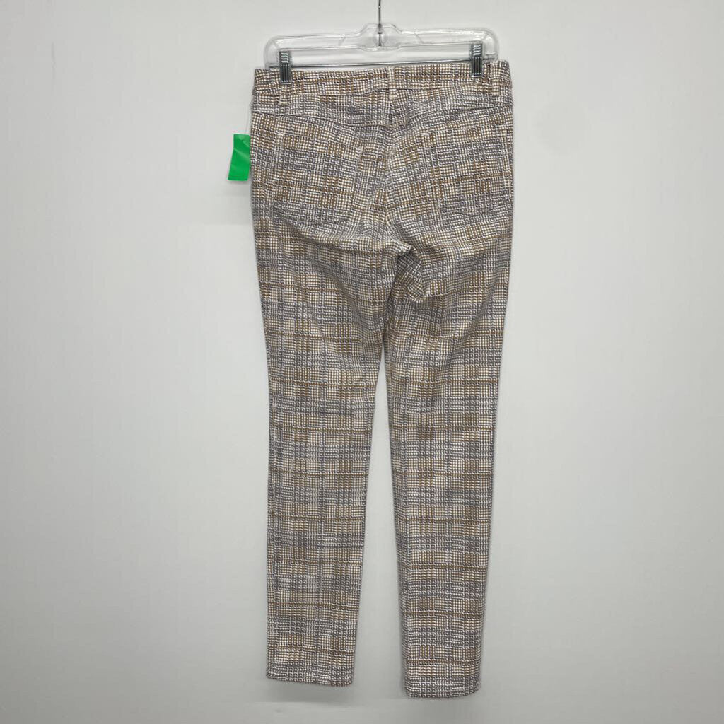 Pants 6 White/Tan Houndstooth