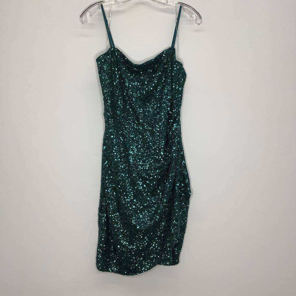 Emerald Sundae Homecoming Dress XL Green Sequins