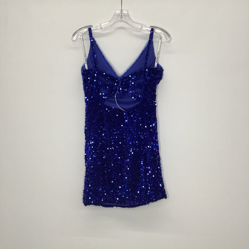 Wedding Dress Homecoming Dress 2 Blue Velvet/Sequins