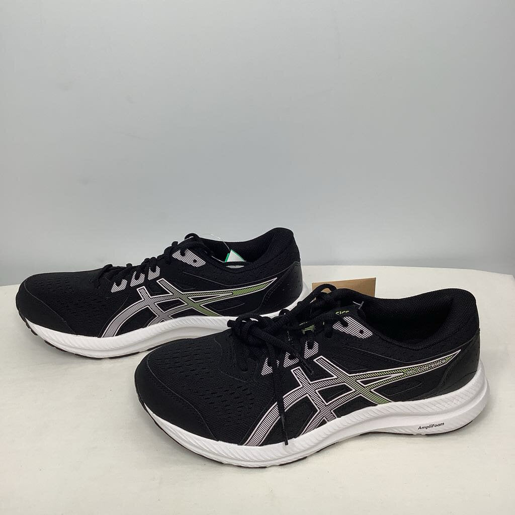 Asics Shoes 10 Black/White/Green