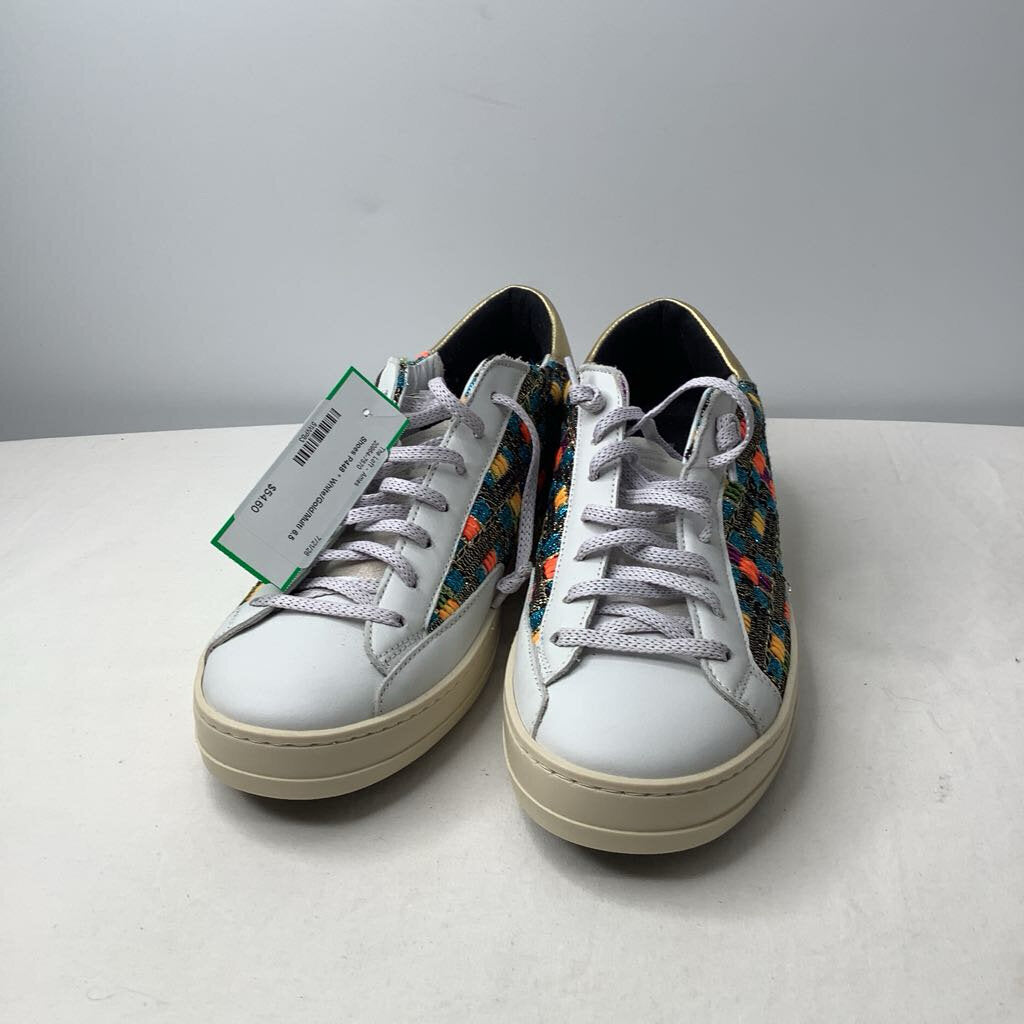 P448 Shoes 6.5 White/Gold/Multi