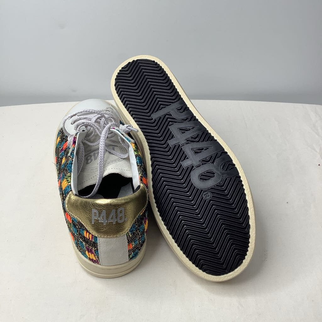 P448 Shoes 6.5 White/Gold/Multi