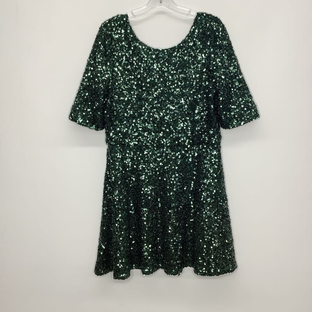 French Connection Dress L/12 Green Sequins