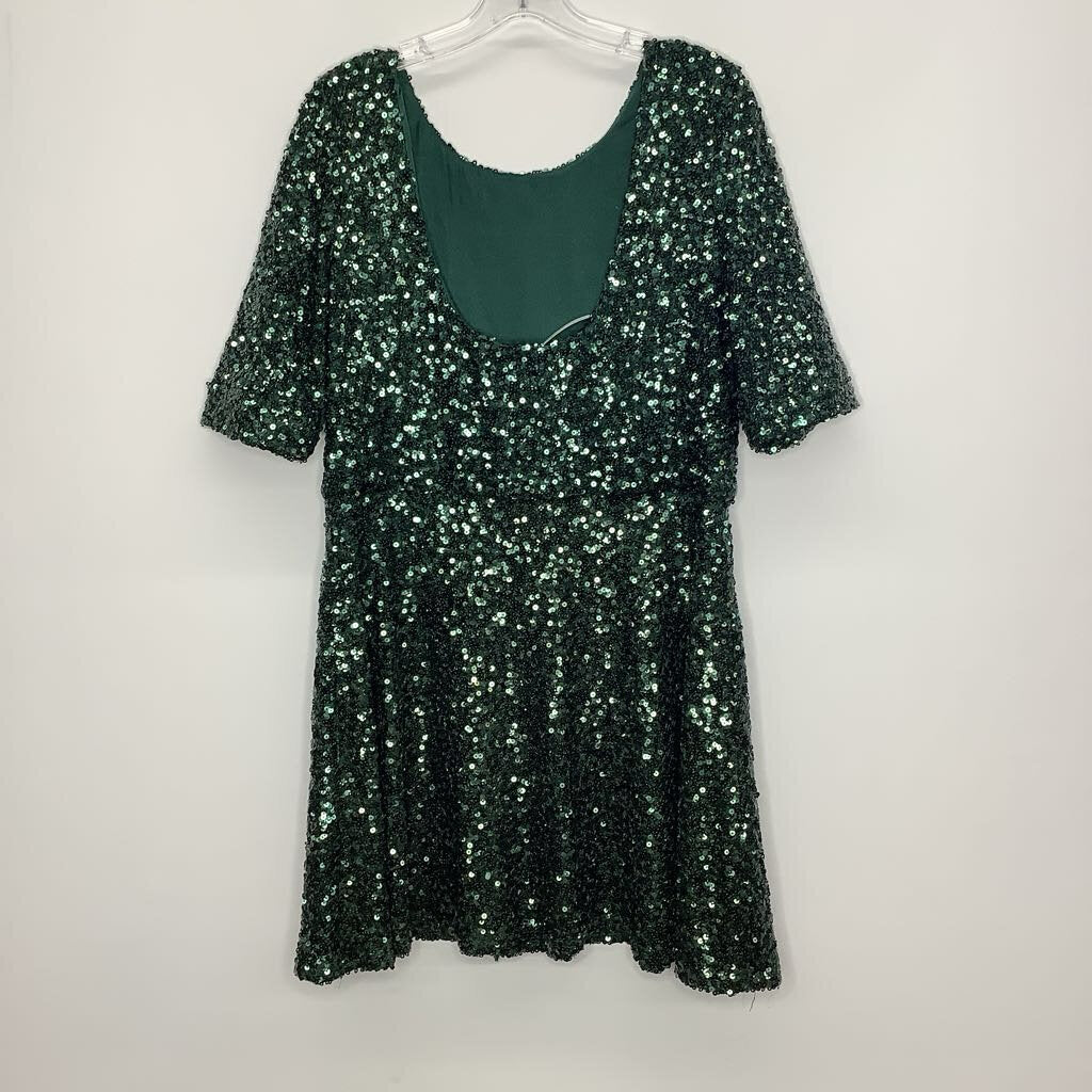 French Connection Dress L/12 Green Sequins