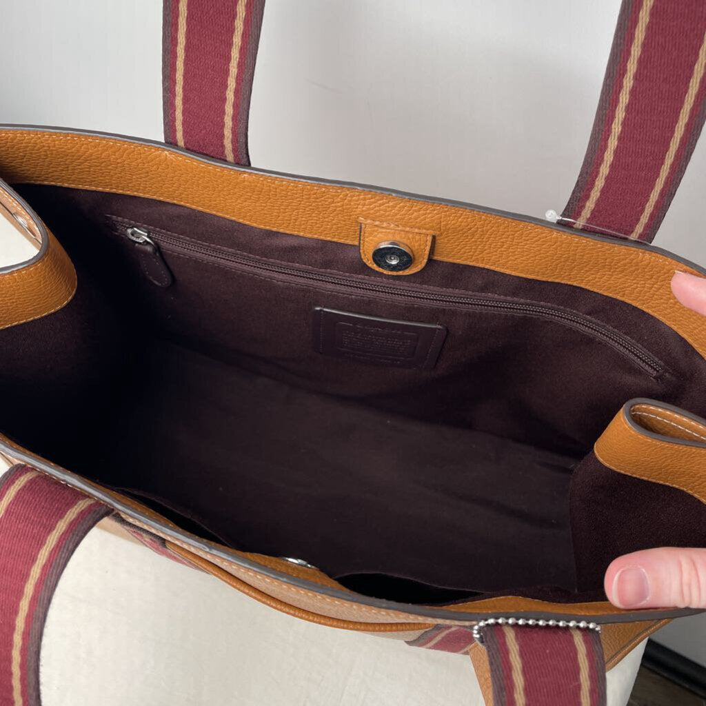 Coach Accessories Large Tote Leather/Burgundy Straps