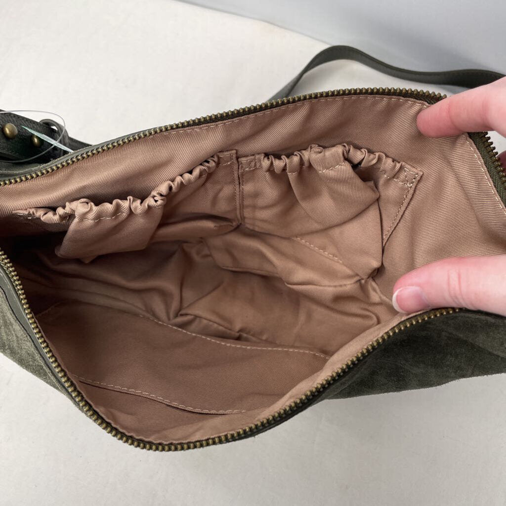 The Sak Purses Medium Crossbody Green Suede