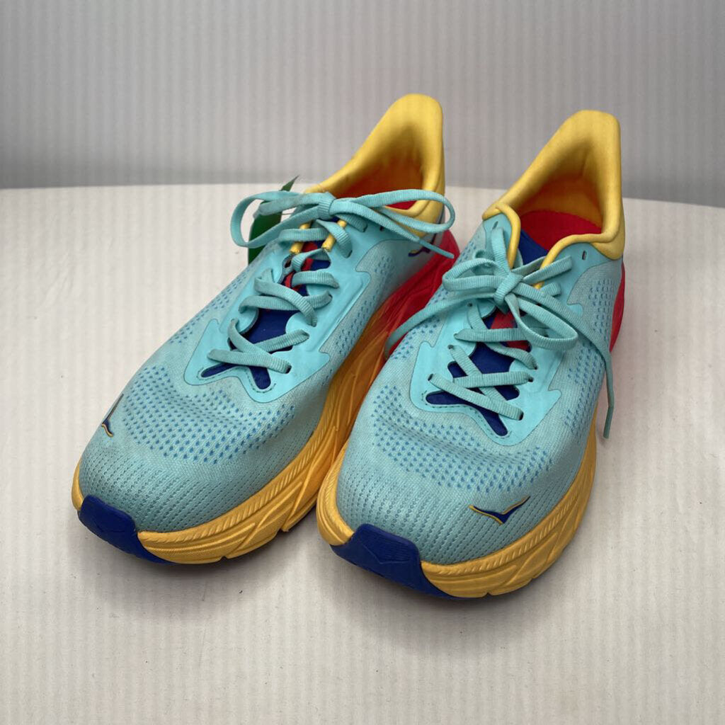 Hoka Shoes 10 Teal/Yellow/Red