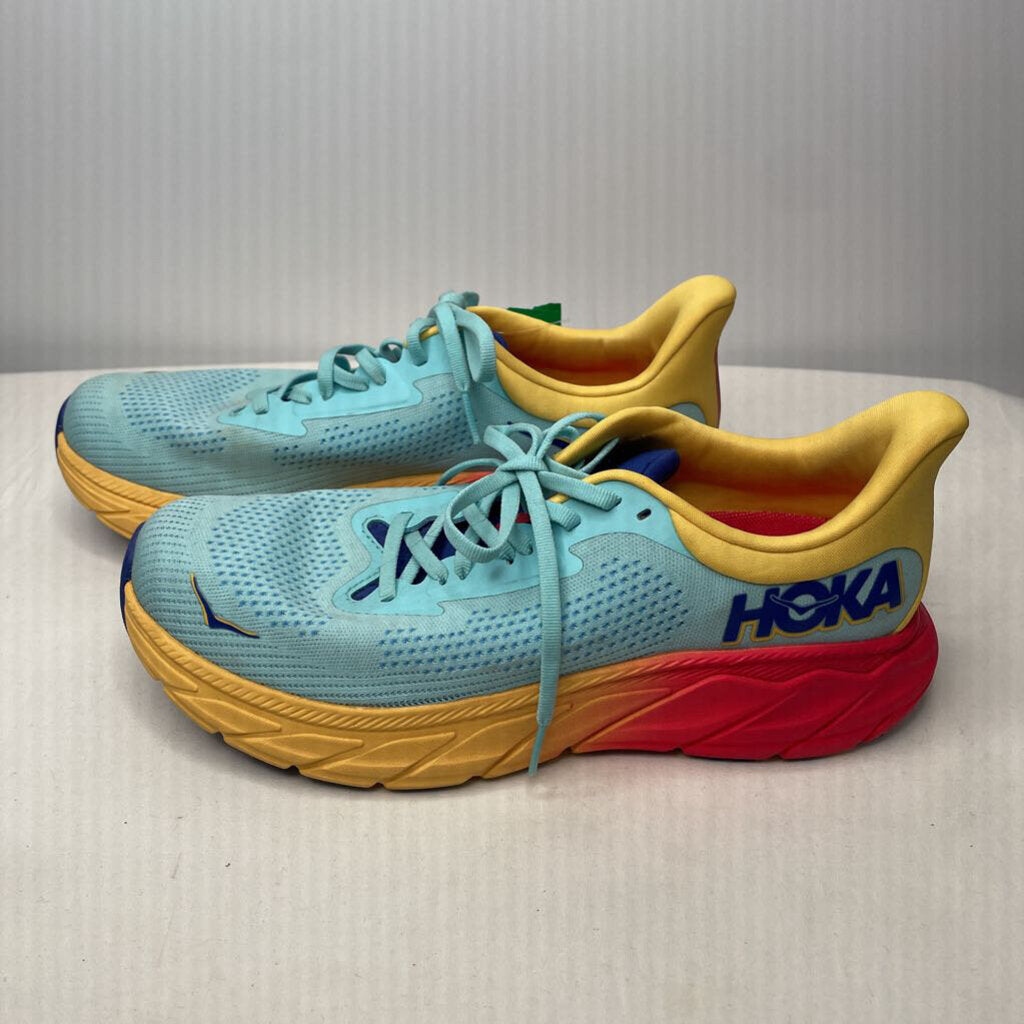 Hoka Shoes 10 Teal/Yellow/Red