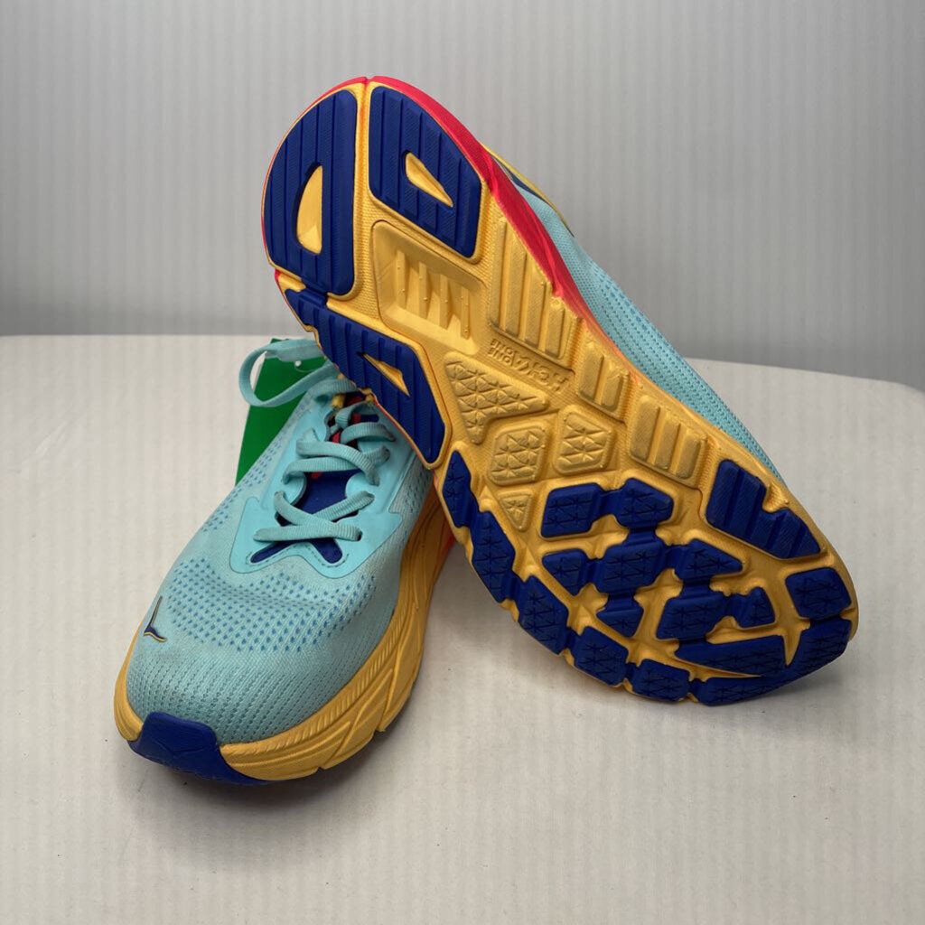 Hoka Shoes 10 Teal/Yellow/Red