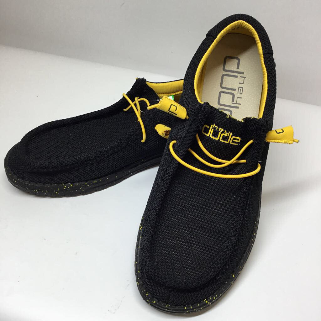 Hey Dude Shoes Men's 15 Black/Yellow
