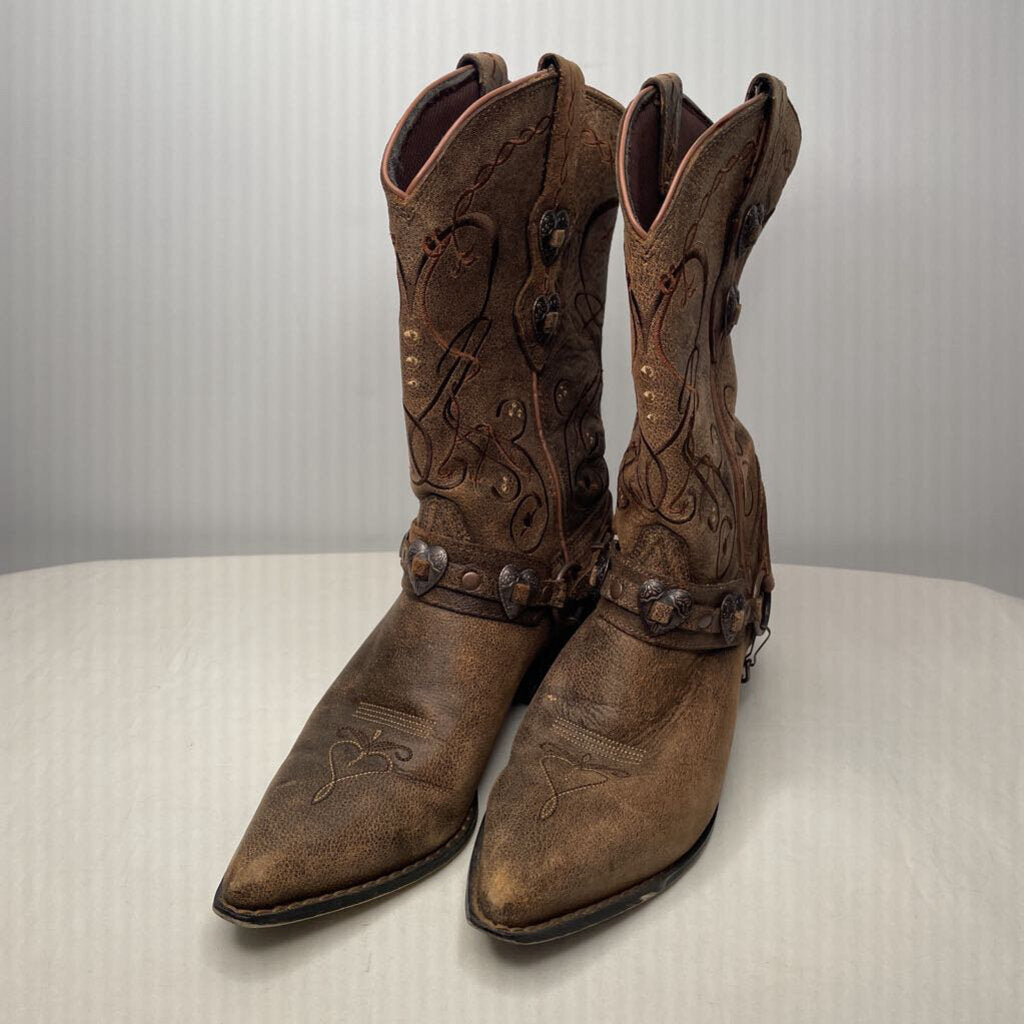 Durango Boots 9 Brown/Hearts