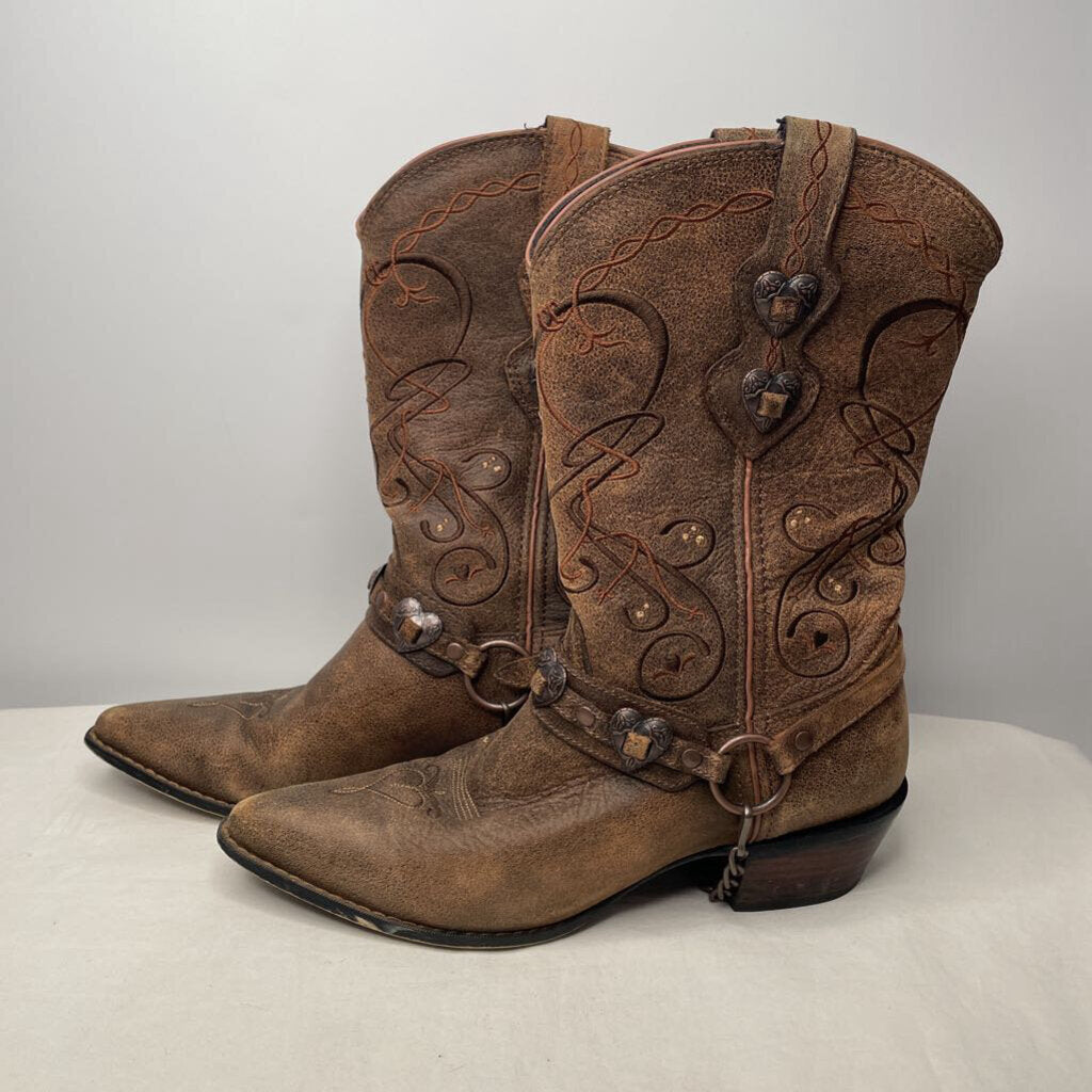 Durango Boots 9 Brown/Hearts
