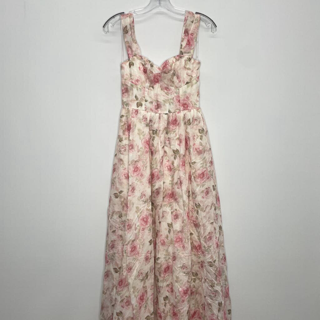 Lulus Formal Wear XS Ivory/Pink Floral