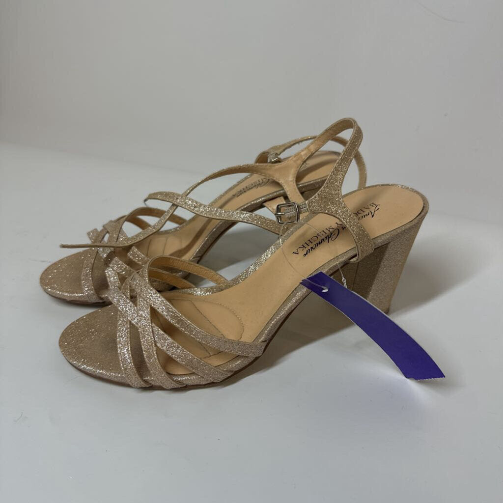 American Glamour Shoes 6.5 Gold/Sparkle