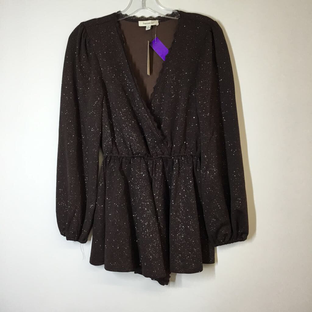 Francesca's Outfit S Brown/Glitter