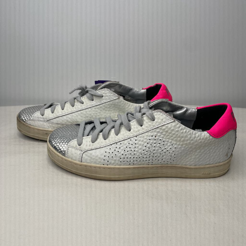 P448 Shoes 8/8.5 White/Pink/Silver