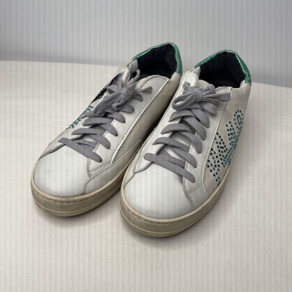 P448 Shoes 8/8.5 White/Gray/Metallic Green