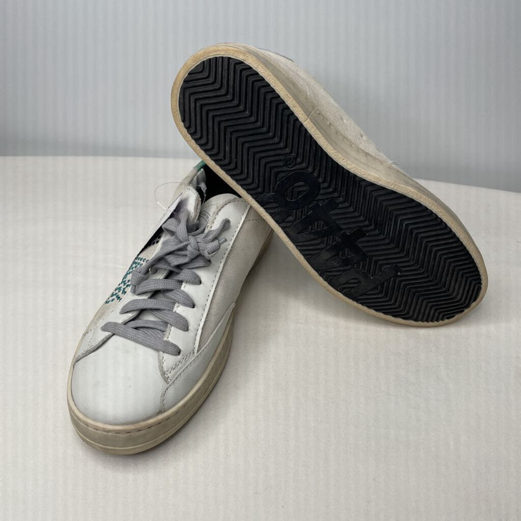 P448 Shoes 8/8.5 White/Gray/Metallic Green