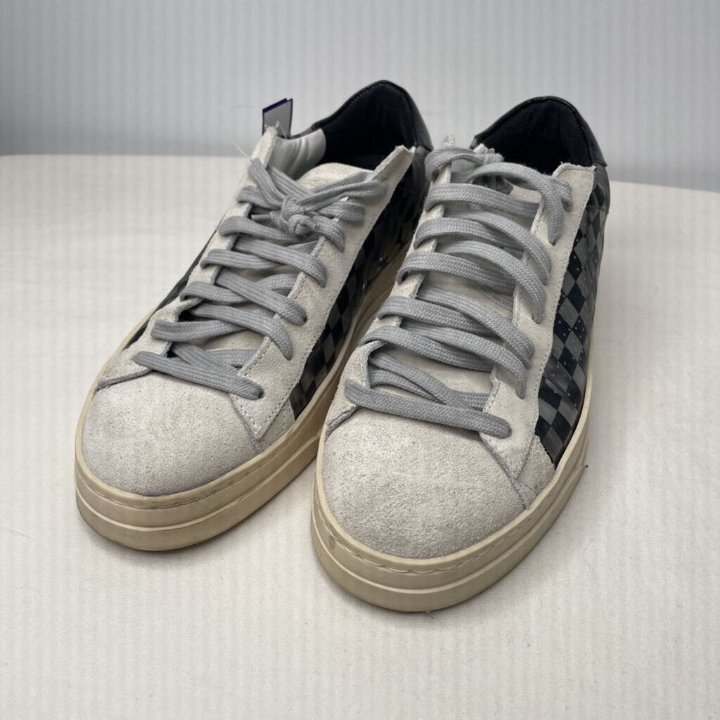 P448 Shoes 8/8.5 Black/Gray Checkered