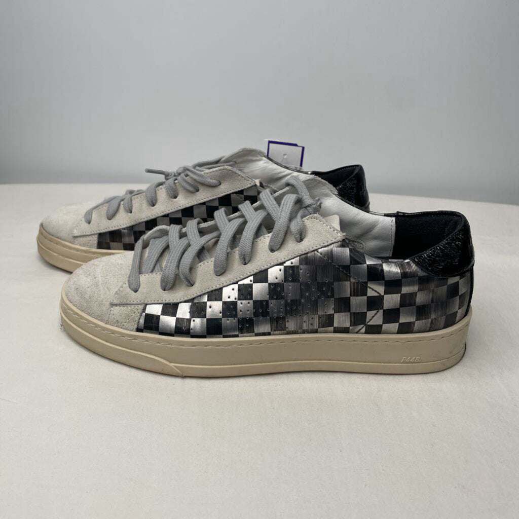 P448 Shoes 8/8.5 Black/Gray Checkered