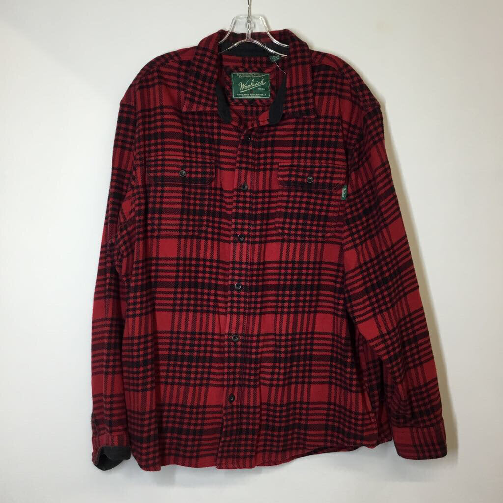Woolrich Button Down Men's XXL Red/Black