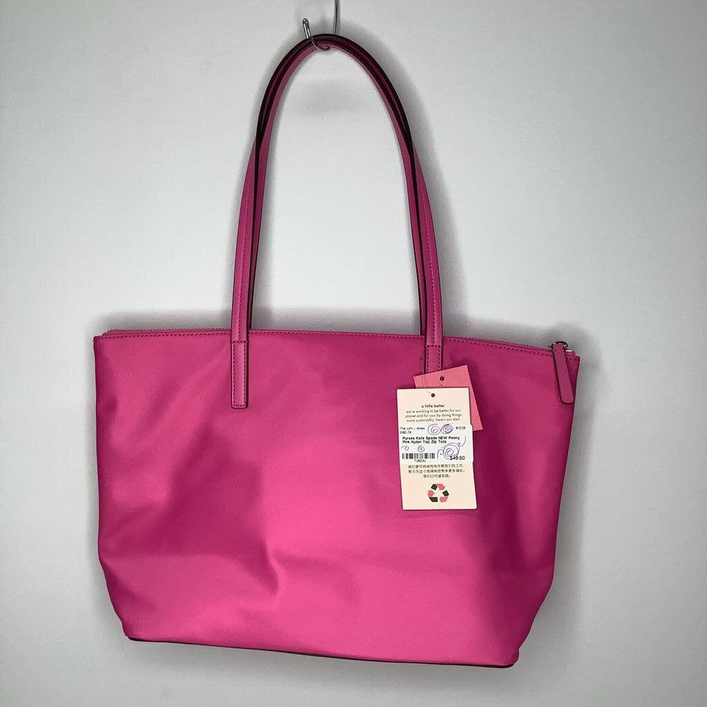Kate Spade Purses Top Zip Tote Peony Pink Nylon