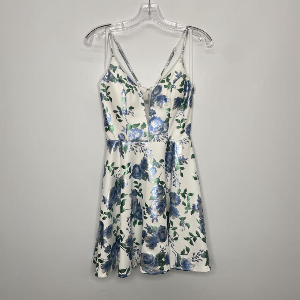 Homecoming Dress S/5 White/Blue/Silver