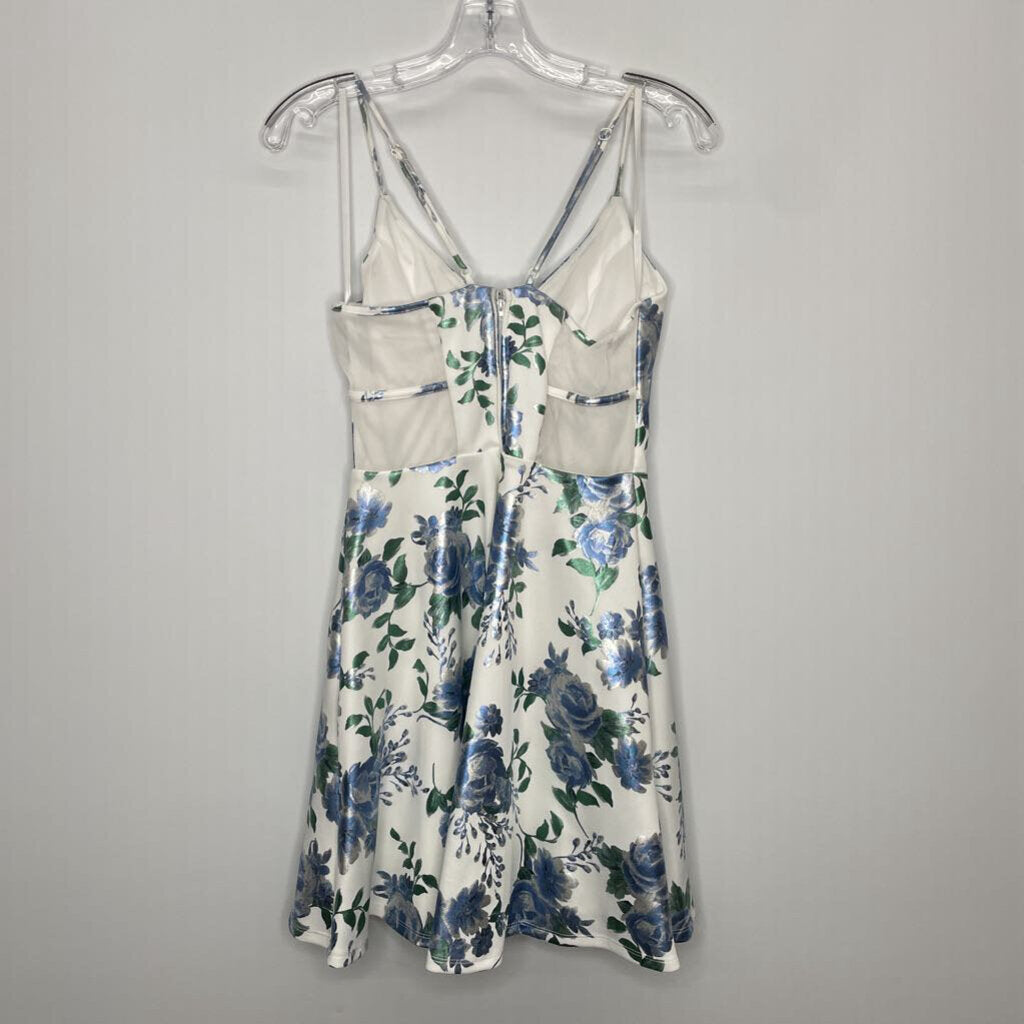Homecoming Dress S/5 White/Blue/Silver