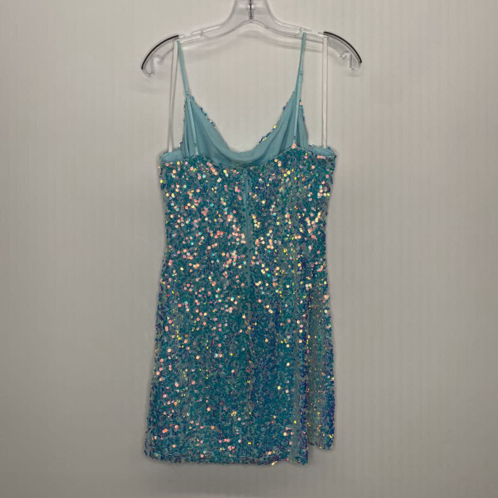 B. Darlin Homecoming Dress 15/16 (XL) Blue Sequins