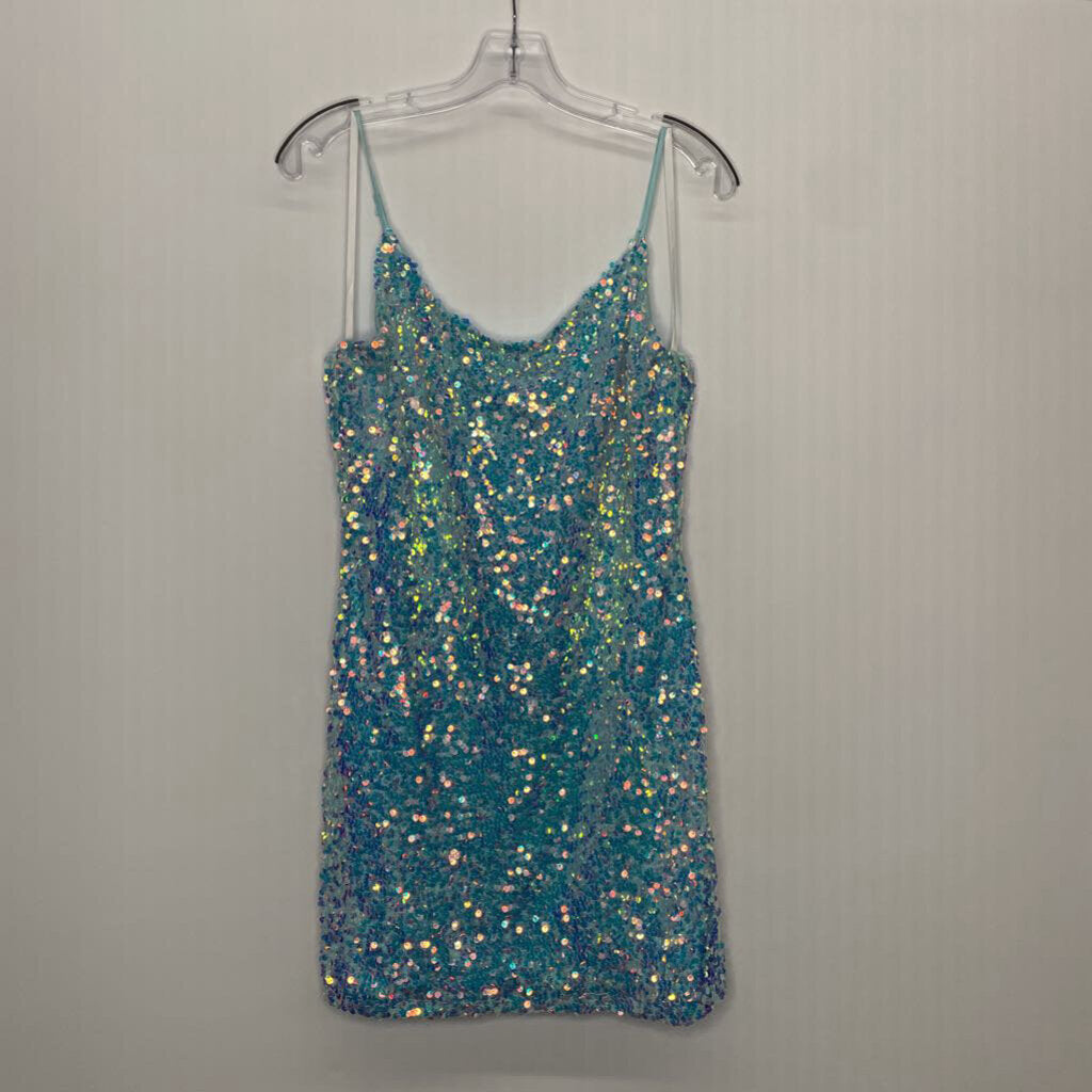B. Darlin Homecoming Dress 15/16 (XL) Blue Sequins