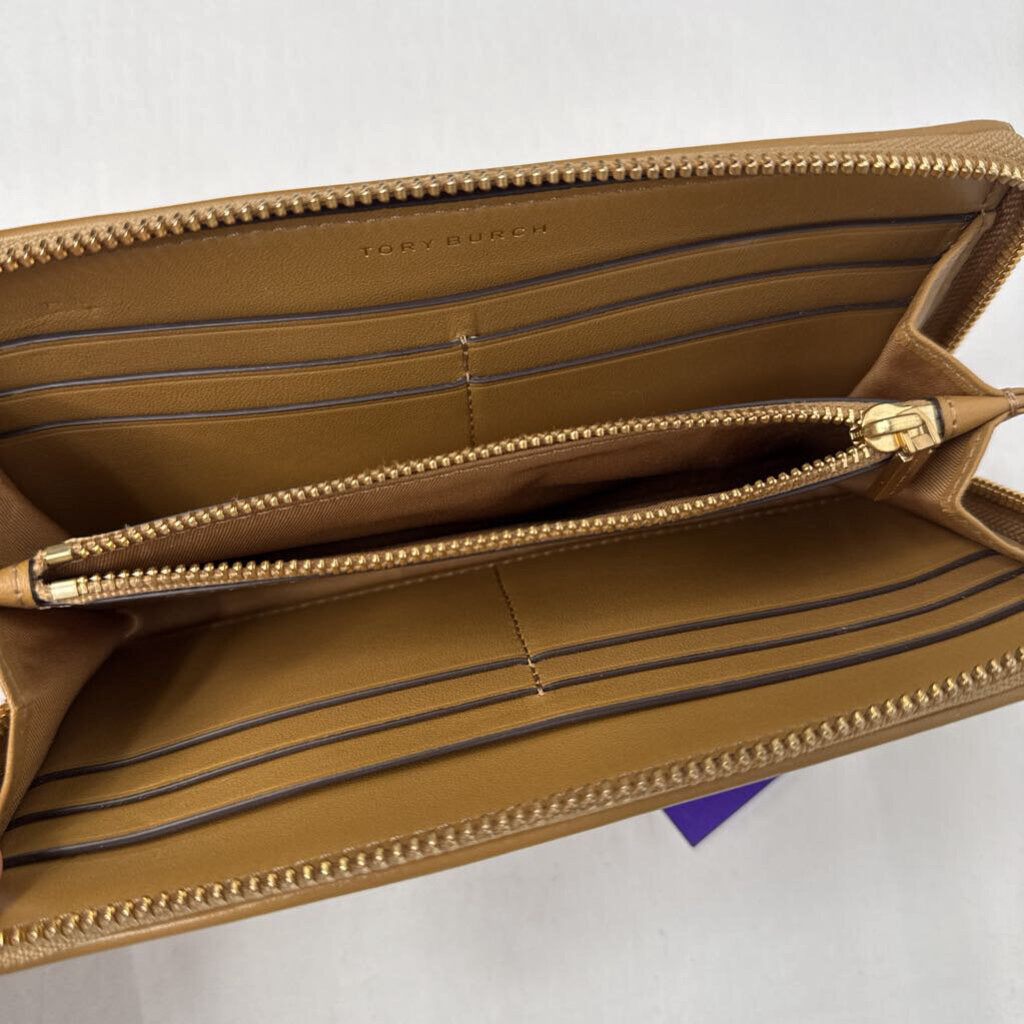 Tory Burch Wallet Zip Around Camel